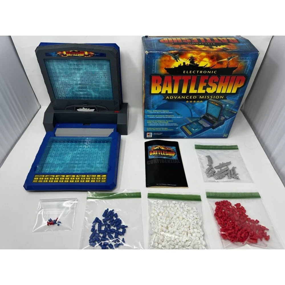 VTG MB Electronic Battleship Advanced Mission Game Tested w/ Box (See Video)